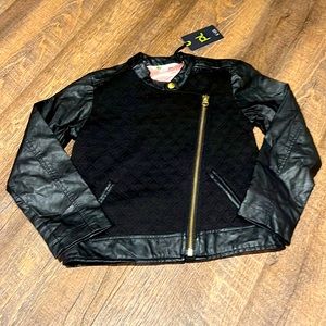 Petit Lem kids faux leather Moto coat  NWT